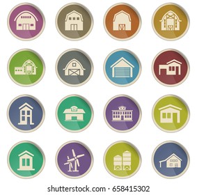 farm building vector icons for user interface design