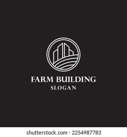 Plantilla de diseño del logotipo del vector de construcción de granjas