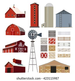 Farm Building vector set