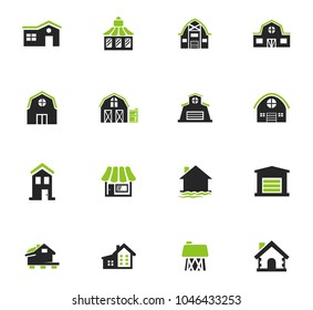 Farm building web icons for user interface design