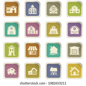 Farm building web icons for user interface design