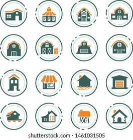 Farm building web icons for user interface design