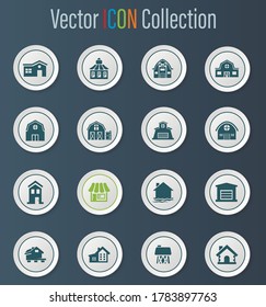 Farm building web icons for user interface design