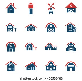 farm building web icons for user interface design