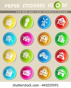 farm building web icons for user interface design
