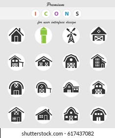 farm building web icons for user interface design