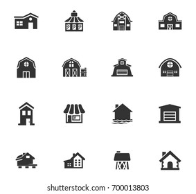 Farm building web icons for user interface design