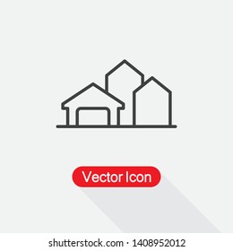 Farm Buildings Icon Vector Illustration Eps10