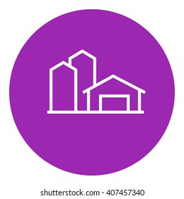 Farm buildings line icon.