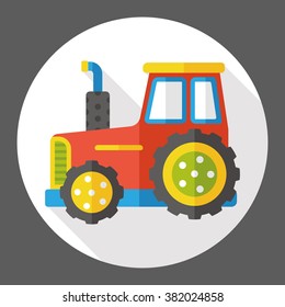 farm bulldozer flat icon