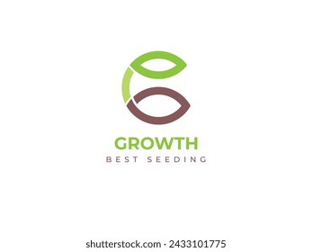 Farm business logo, agro logo letter G, growth or grow