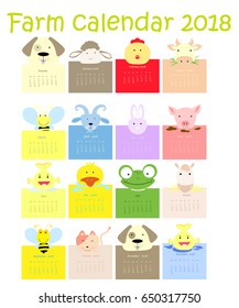 farm calendar animals