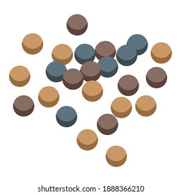 Farm canola grains icon. Isometric of farm canola grains vector icon for web design isolated on white background