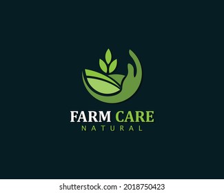 farm care logo creative design concept garden nature agriculture