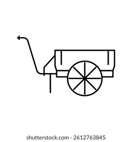 farm cart line icon vector. farm cart sign. isolated contour symbol black illustration