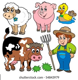 Farm cartoons collection - vector illustration.