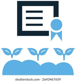 Farm certified icon vector signifying quality and origin. Perfect for organic products, sustainable agriculture, food safety, ethical sourcing, and trusted brands.