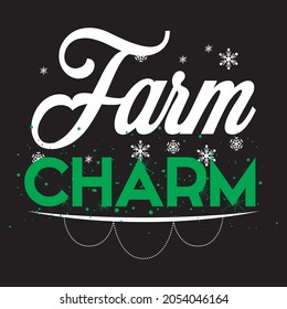 Farm Charm t shirt design, vector file.