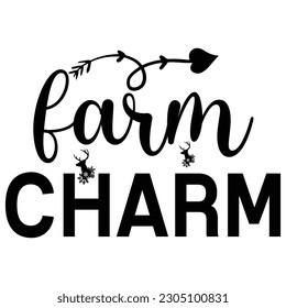 farm charm t shirt design, vector file