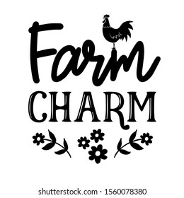 Farm charm vector files. Rustic design. Isolated on transparent background.