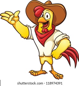 Farm chicken character. Vector clip art illustration with simple gradients. All in a single layer.