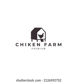 farm Chicken Chicken House Vector Logo Symbol Icon Illustration Design