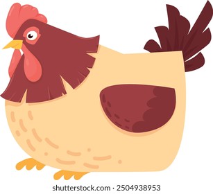 Farm chicken. Village animal. Domestic bird icon