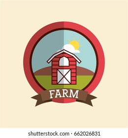 farm circle background flat