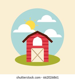 farm circle background flat