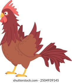 Farm cock icon. Chicken boy. Rooster character