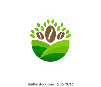 Farm Coffee Icon Logo Design Element