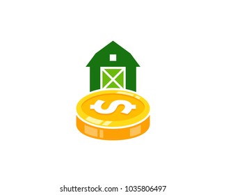 Farm Coin Icon Logo Design Element