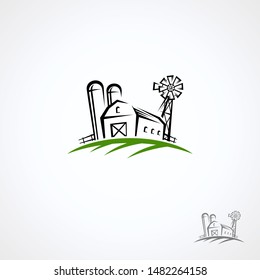 Farm collection icon set. Vector