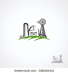 Farm collection icon set. Vector