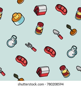 Farm color outline isometric pattern