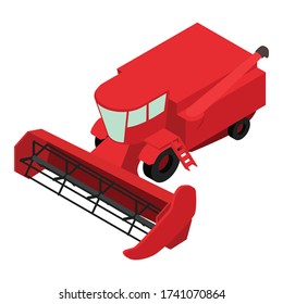 Farm combine icon. Isometric of farm combine vector icon for web design isolated on white background
