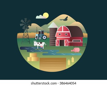 Farm concept flat design