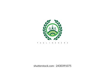 Farm concept logo design Vector illustration.