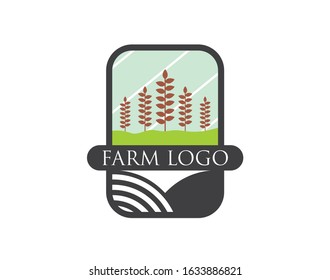 Farm concept logo template. Label for natural farm products. Vector illustration.