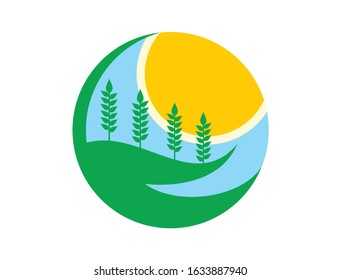 Farm concept logo template. Label for natural farm products. Vector illustration.