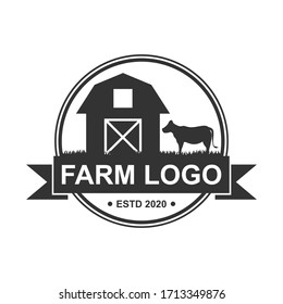 Farm concept logo template. Label for farm products. Vector illustration