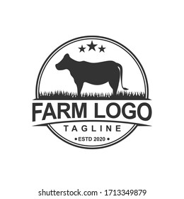 Farm concept logo template. Label for farm products. Vector illustration