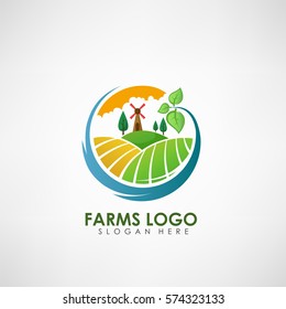Farm concept logo template. Label for natural farm products. Vector illustration