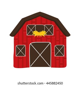 Farm concept represented by building icon. isolated and flat illustration 