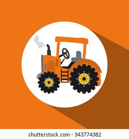 Farm concept with tractor design, vector illustration 10 eps graphic.