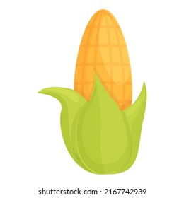 Farm corn icon cartoon vector. Corncob maize. Green cob