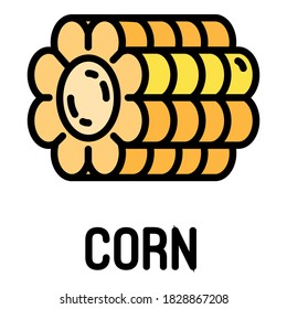 Farm corn icon. Outline farm corn vector icon for web design isolated on white background