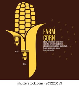 Farm corn vector illustration