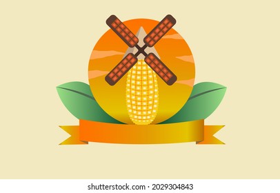 The farm corn.Farm corn concep logo.Lable for natural farm product.