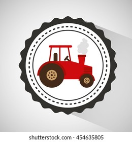 farm countryside tractor isolated, vector illustration eps10